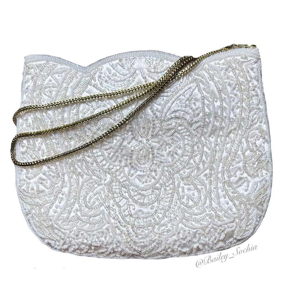 Vintage La Regale Tulip Beaded Pouch Crossbody
